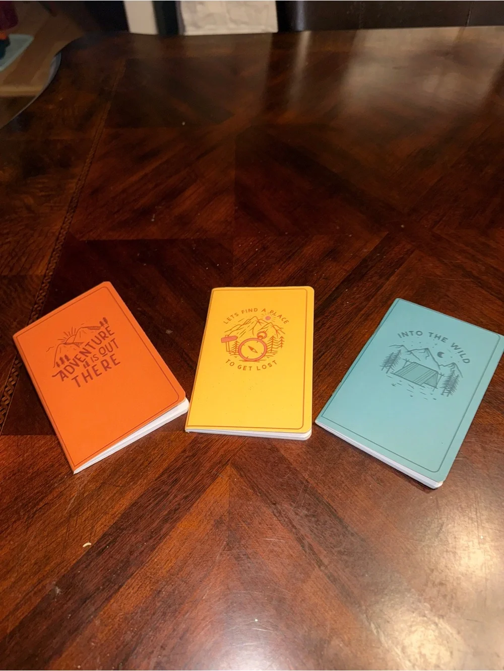 Blank Adventure Pocket Journal Set in Orange, Yellow & Teal